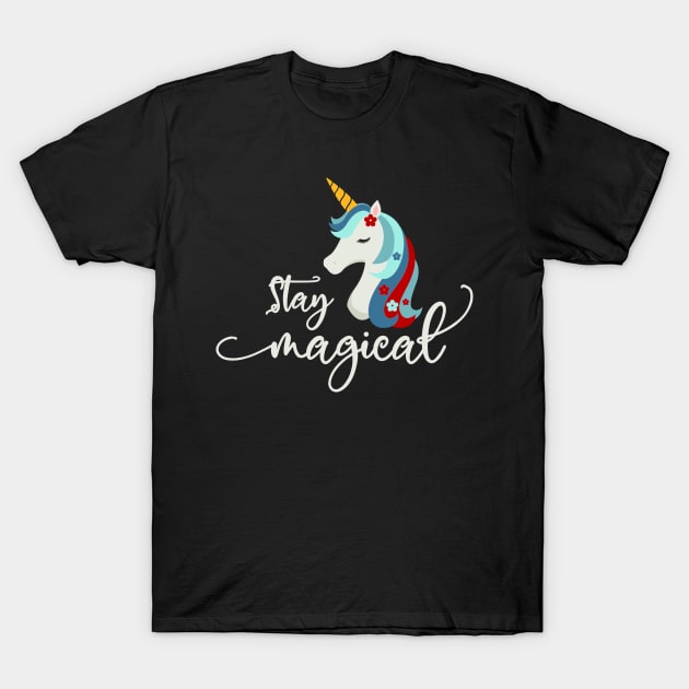 Christmas Unicorn: Stay Magical T-Shirt by Wanderer Bat